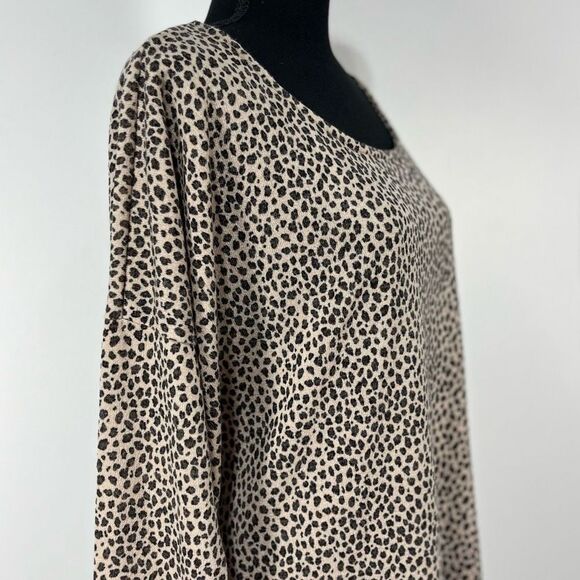 New MTS Oversized Animal Print Lightweight Top Size Large Women’s Neutral - Picture 1 of 10